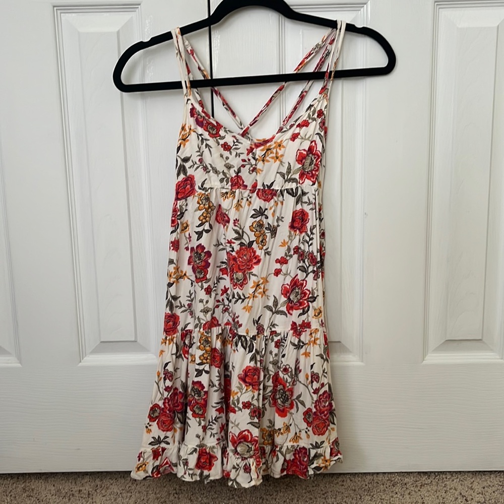 Strappy floral mini dress
